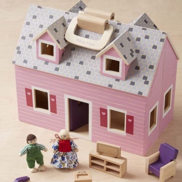 Melissa & Doug Fold & Go Wooden Dollhouse for Kids