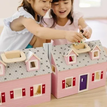 Melissa & Doug Fold & Go Wooden Dollhouse for Kids