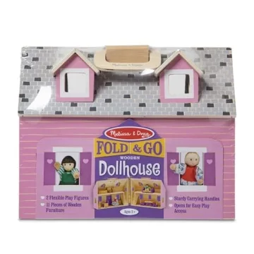Melissa & Doug Fold & Go Wooden Dollhouse for Kids