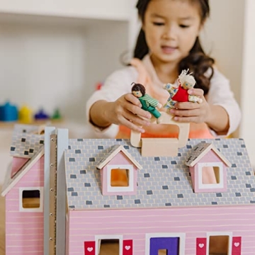 Melissa & Doug Fold & Go Wooden Dollhouse for Kids