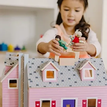 Melissa & Doug Fold & Go Wooden Dollhouse for Kids