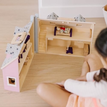 Melissa & Doug Fold & Go Wooden Dollhouse for Kids