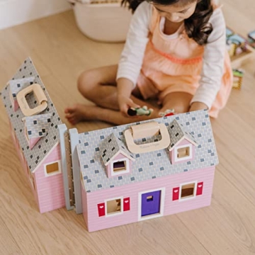 Melissa & Doug Fold & Go Wooden Dollhouse for Kids
