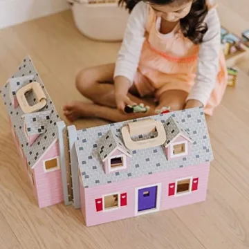 Melissa & Doug Fold & Go Wooden Dollhouse for Kids