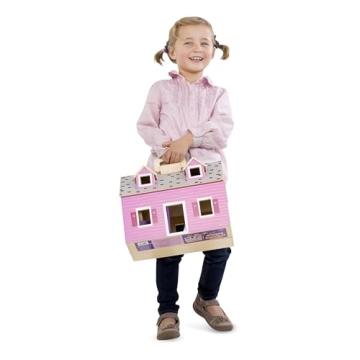 Melissa & Doug Fold & Go Wooden Dollhouse for Kids
