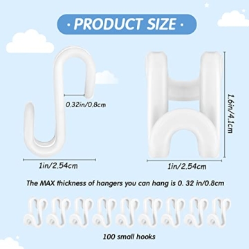 Space-Saving 100 Pcs Clothes Hanger Connector Hooks
