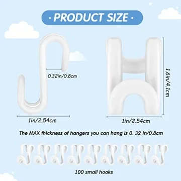 Space-Saving 100 Pcs Clothes Hanger Connector Hooks