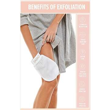 SAERO Exfoliating Glove (1pc) - 100% Vegan Viscose Body Scrub Glove – Traditional Kessa Korean Was...