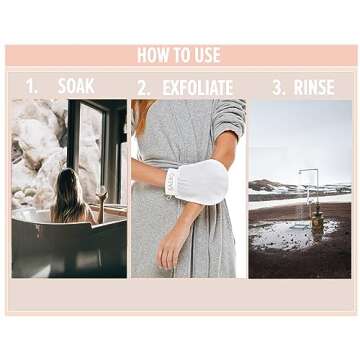 SAERO Exfoliating Glove (1pc) - 100% Vegan Viscose Body Scrub Glove – Traditional Kessa Korean Washcloth – Ideal for Self-Tan Removal & Keratosis Pilaris Treatment