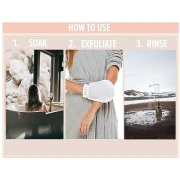 SAERO Exfoliating Glove (1pc) - 100% Vegan Viscose Body Scrub Glove – Traditional Kessa Korean Washcloth – Ideal for Self-Tan Removal & Keratosis Pilaris Treatment
