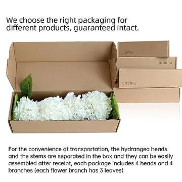 Beautiful 4pcs 21" Faux White Hydrangeas for Decor