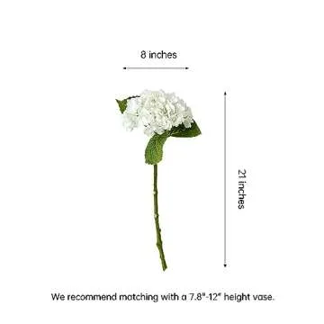 Beautiful 4pcs 21" Faux White Hydrangeas for Decor