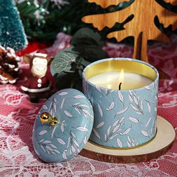 Sage Candle for Cleansing,Soy Candles for Meditation,Purification, Chakra Healing,Pure White Sage Aromatherapy Candles,Portable Travel Tin 7.05Oz