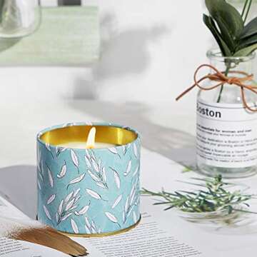 Sage Candle for Cleansing,Soy Candles for Meditation,Purification, Chakra Healing,Pure White Sage Aromatherapy Candles,Portable Travel Tin 7.05Oz