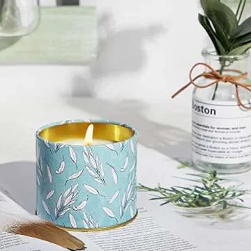 Sage Candle for Cleansing,Soy Candles for Meditation,Purification, Chakra Healing,Pure White Sage Aromatherapy Candles,Portable Travel Tin 7.05Oz