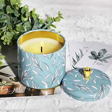 Sage Candle for Cleansing,Soy Candles for Meditation,Purification, Chakra Healing,Pure White Sage Aromatherapy Candles,Portable Travel Tin 7.05Oz