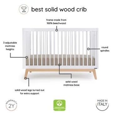 dadada Baby Soho Crib – Eco-Friendly Design, 3-in-1 Convertible