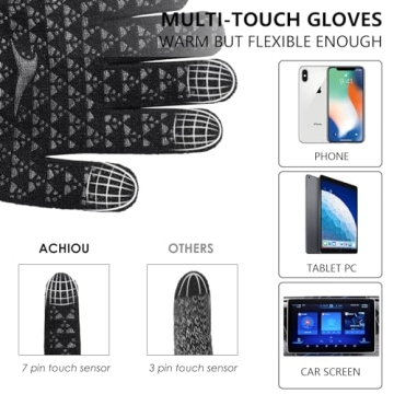 Achiou Winter Gloves - Touch Screen & Warm Knit Lining