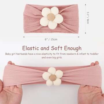 AQOKKA Baby Flower Headbands - Handmade Hair Accessories for Newborns