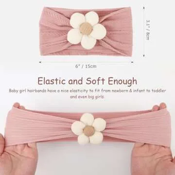 AQOKKA Baby Flower Headbands - Handmade Hair Accessories for Newborns