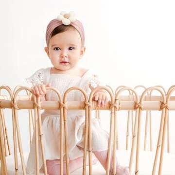 AQOKKA Baby Flower Headbands for Girls - Handmade Hair Accessories