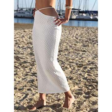 Verdusa Women's Tie Back High Waist Beach Bodycon Skirt Swimsuit Cover Up