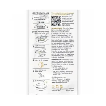 Lumineux Teeth Whitening Strips Sensitivity Free Non Toxic