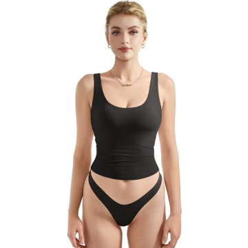 SUUKSESS Women Sexy Sleeveless Tank Top | Soft Double Lined Y2K Crop Top