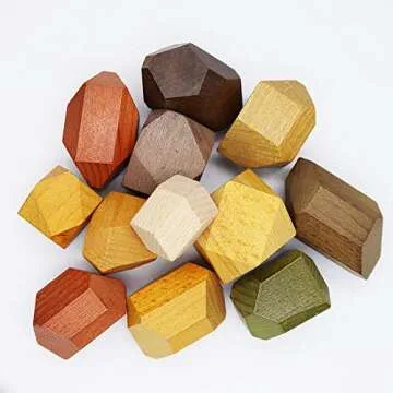 TITAKING Natural Wooden Stacking Blocks Educational Toy