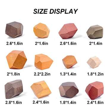 TITAKING Natural Wooden Stacking Blocks Educational Toy