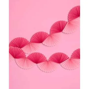 xo, Fetti 6 Ft Pink Paper Fan Garland for Celebrations