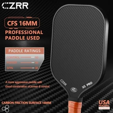 CZRR Pickleball Paddle - High Grit, Spin, and Control