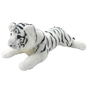 TAGLN The Jungle Animals Stuffed Plush Toys Tiger Leopard Panther Lioness Pillows (White Tiger, 16 Inch)