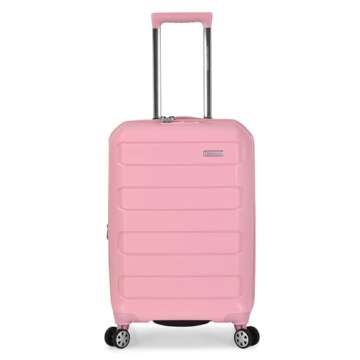 Traveler's Choice Pagosa Indestructible Hardshell Expandable Spinner Luggage, Pink, Carry-on