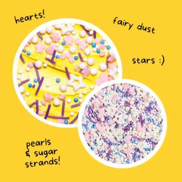 Unicorn Tracks Natural Confetti Sprinkles by Supernatural, Heart & Star Shapes, No Artificial Dyes, Soy Free, Gluten Free, Vegan, 3oz
