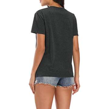 Blessed Mama Shirt Women Letter Print Mom Life T-Shirt Short Sleeve Summer Mommy Tee Tops C-gray