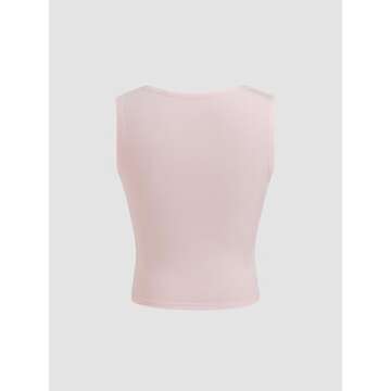 CIDER Lace Crop Tank Tops Summer V Neck Sleeveless