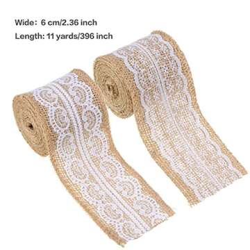 Whaline Burlap Lace Ribbon & Twine Set for DIY Crafts