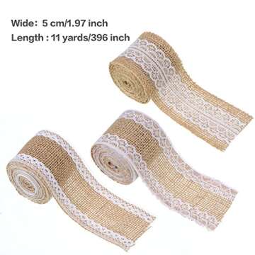 Whaline Burlap Lace Ribbon & Twine Set for DIY Crafts