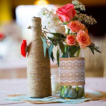 Whaline Burlap Lace Ribbon & Twine Set for DIY Crafts