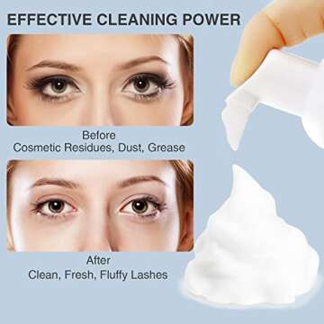 Obeyalash 100ml Lash Shampoo for Lash Extensions,Lash Extension Cleaner,Eyelash Shampoo Eyelash Extension Cleanser for Extensions Lash Cleaning Kit For Salon Home Use Rinse Bottle&Brush (100ml)