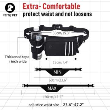 Hands Free Dog Leash Waist Leash for Dog Walking Bungee Leash Dog Running Belt for 【Medium & Large Dogs, 10-60 lbs】 Fanny Pack for Walker Training Hiking Jogging