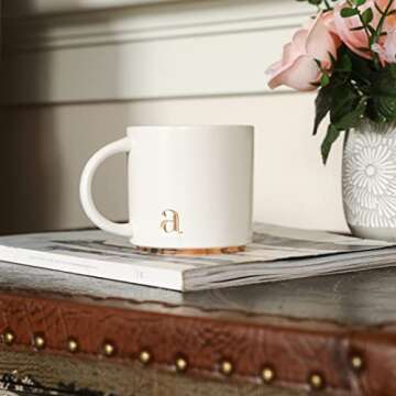 Elegant Monogram Ceramic Mug with Gift Box for All