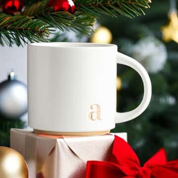 Elegant Monogram Ceramic Mug with Gift Box for All