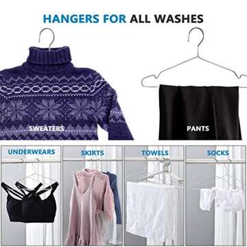 Fayleeko Stainless Steel Wire Coat Hangers - Heavy Duty, Ultra Thin, Space Saving (10 pack, 17.7 Inc...