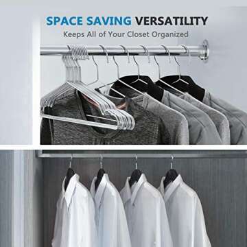 Fayleeko Stainless Steel Wire Coat Hangers - Heavy Duty, Ultra Thin, Space Saving (10 pack, 17.7 Inch)