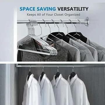 Fayleeko Stainless Steel Wire Coat Hangers - Heavy Duty, Ultra Thin, Space Saving (10 pack, 17.7 Inch)