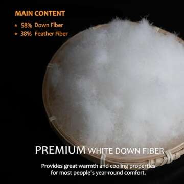 HYVIF Luxury Down Fiber Comforter - Queen Size Ivory