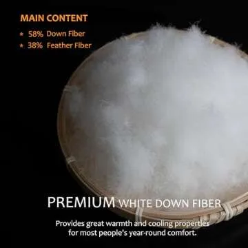 HYVIF Luxury Down Fiber Comforter - Queen Size Ivory