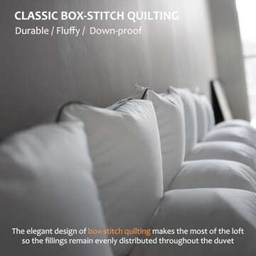 HYVIF Luxury Down Fiber Comforter - Queen Size Ivory